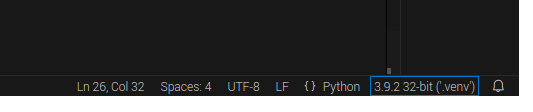 VS Code - Status Bar displaying current Python