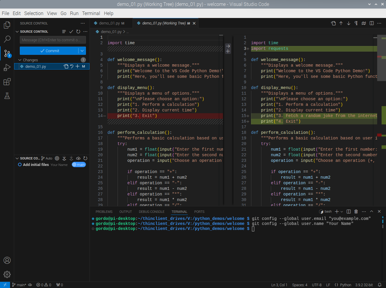 VS Code - Side-by-side diff