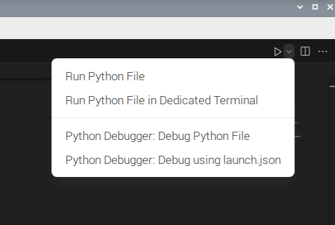 VS Code - Run Python options